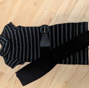 Tunic dress, leggings and belt